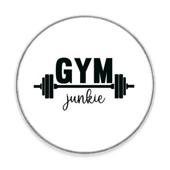 Gym junkie - Runder Kühlschrankmagnet - Weiß - Vorne