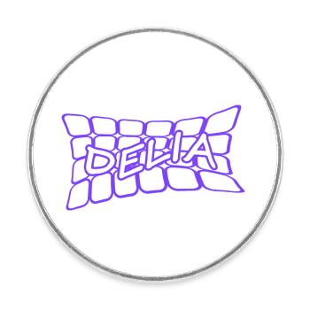 Name: Delia - Round  fridge magnet - white - Front