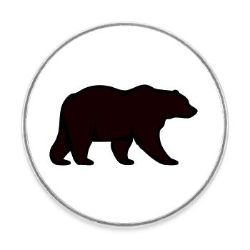 bär - Runder Kühlschrankmagnet - Weiß - Vorne