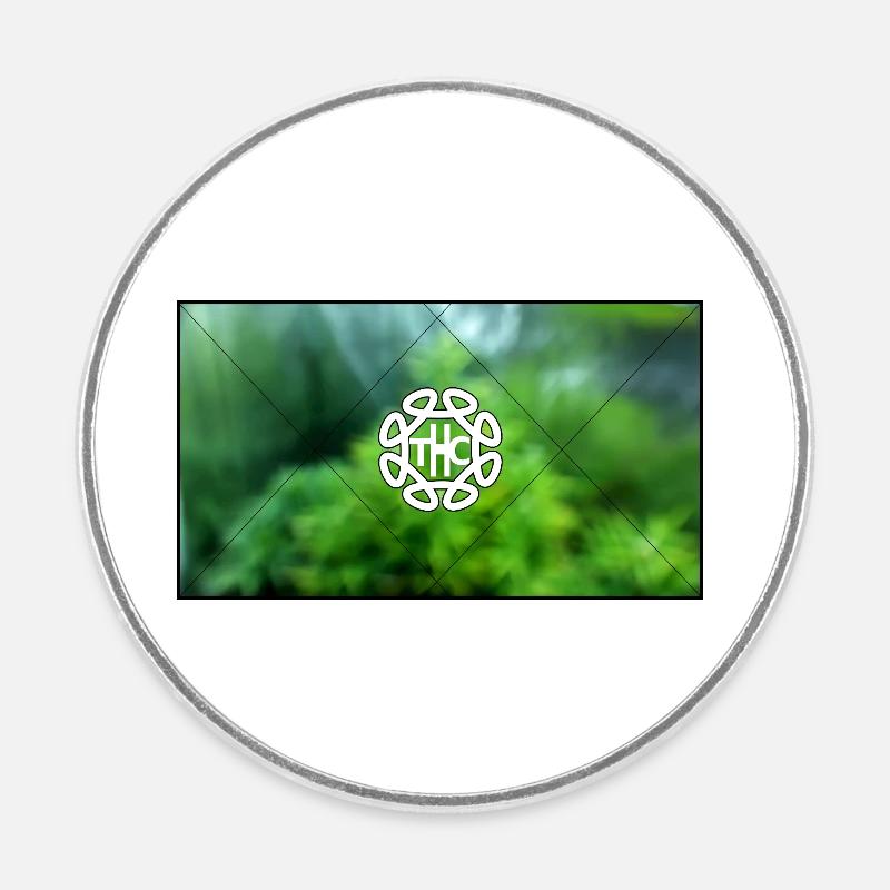 THC Cannabis - Runder Kühlschrankmagnet - Weiß