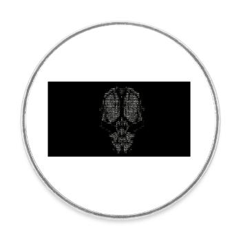 Noir et blanc et un peu de couleur ascii - Magnet rond - blanc - Devant