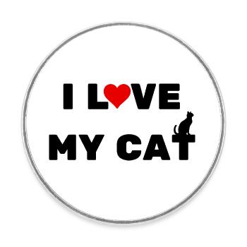 I love my cat - Magnet rond - blanc - Devant