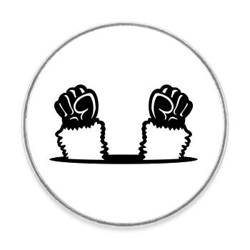 Llama Fists Raise Monkey Rebellion Floor Hole - Round  fridge magnet - white - Front