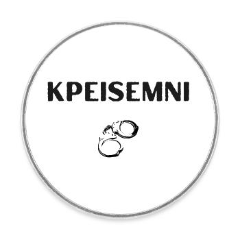 KPEISEMNI – Antwerpen Borders Hemd - Runder Kühlschrankmagnet - Weiß - Vorne