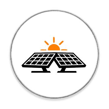 Icône de l’énergie solaire - Magnet rond - blanc - Devant