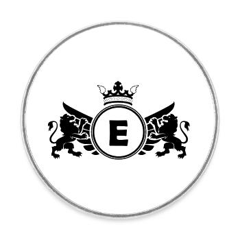 buchstabe E Wappen - Runder Kühlschrankmagnet - Weiß - Vorne