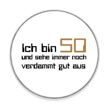 50 - Runder Kühlschrankmagnet - Weiß - Vorne