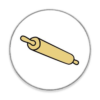 rolling_pin - Round  fridge magnet - white - Front