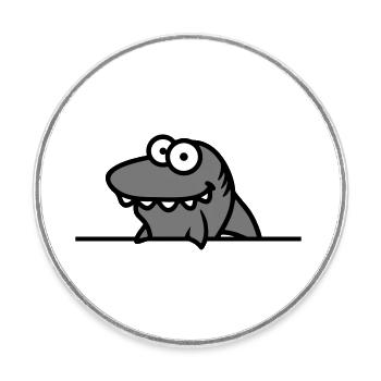 hai lustig schild rahmen mauer zeigen comic cartoo - Runder Kühlschrankmagnet - Weiß - Vorne