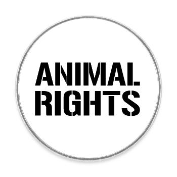 DROITS DES ANIMAUX - Magnet rond - blanc - Devant