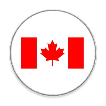 Kanada Flagge - Runder Kühlschrankmagnet - Weiß - Vorne