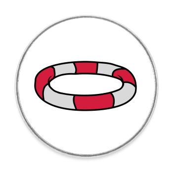 Rettungsring Logo Design - Runder Kühlschrankmagnet - Weiß - Vorne