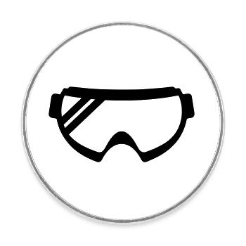 Icône des lunettes de ski - Magnet rond - blanc - Devant