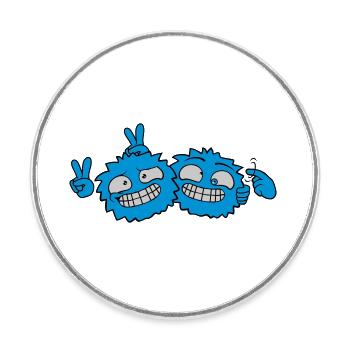 2 Crazy Friends - Round  fridge magnet - white - Front