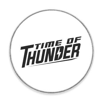 TIME OF THUNDER CLASSIC B&W - Round  fridge magnet - white - Front