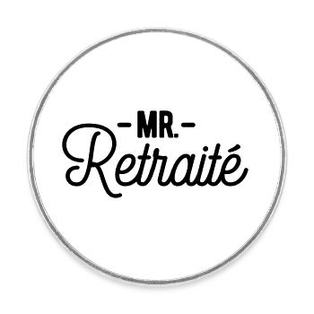 Retraite humour senior travail - Magnet rond - blanc - Devant