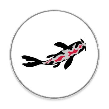 Koi Fish Nishikigoi Design - Round  fridge magnet - white - Front