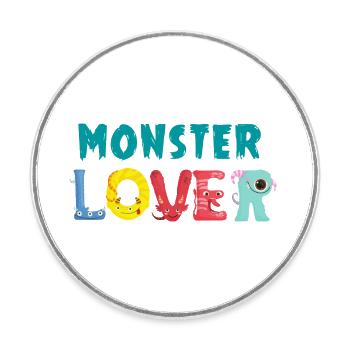 Monster lovers - Round  fridge magnet - white - Front