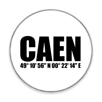 Caen Koordinaten - Runder Kühlschrankmagnet - Weiß - Vorne
