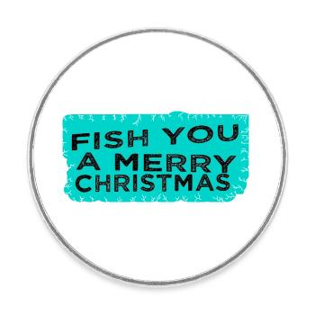 Dinosaur Moon Carolina Dork Fun Dinosaur Fishing - Magnet rond - blanc - Devant