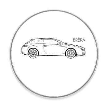 Brera - Runder Kühlschrankmagnet - Weiß - Vorne