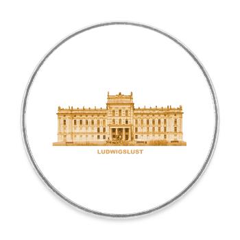 Château de Ludwigslust Mecklembourg-Poméranie-Occidentale - Magnet rond - blanc - Devant