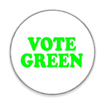 Vote green - Runder Kühlschrankmagnet - Weiß - Vorne