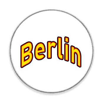 Berlin - Round  fridge magnet - white - Front