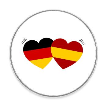 Un couple hispano-allemand - Magnet rond - blanc - Devant