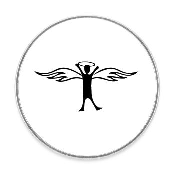 Angel - Round  fridge magnet - white - Front