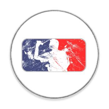 Dart Man Old - Round  fridge magnet - white - Front