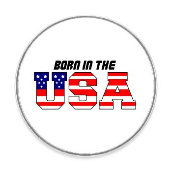 usa born in the 3 - Runder Kühlschrankmagnet - Weiß - Vorne