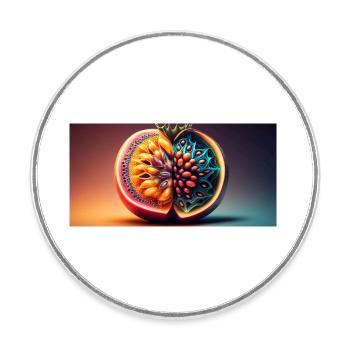 futuristisches Obst - Runder Kühlschrankmagnet - Weiß - Vorne
