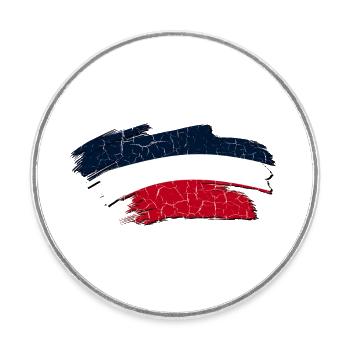 Frankreich -Französische Farben Fahne - Tricolore - Runder Kühlschrankmagnet - Weiß - Vorne