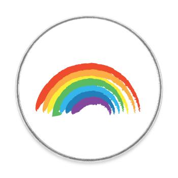 Gay Pride Parade LGBTQ + Rainbow Flag Body positif - Magnet rond - blanc - Devant