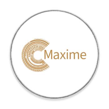 Pour Maxime - Magnet rond - blanc - Devant
