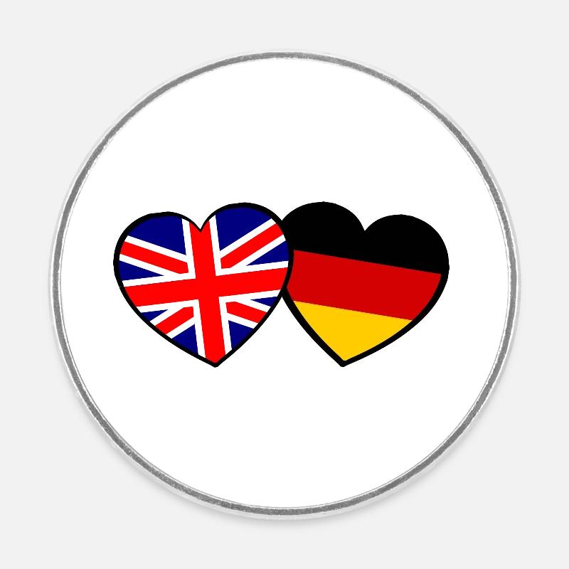 Britisch Deutsche Partner - Runder Kühlschrankmagnet - Weiß