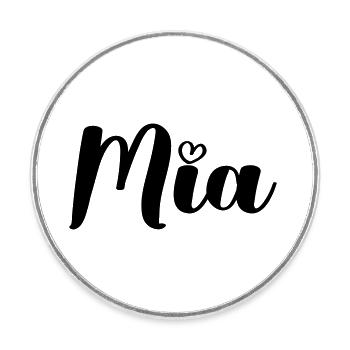 mia - Runder Kühlschrankmagnet - Weiß - Vorne