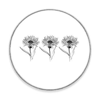 Schlichte Moonblume - Runder Kühlschrankmagnet - Weiß - Vorne