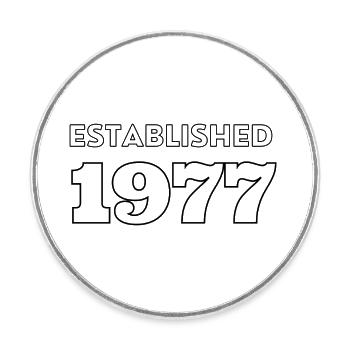 Established 1977 - Runder Kühlschrankmagnet - Weiß - Vorne