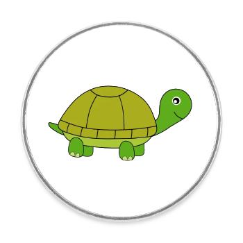 Turtle - Round  fridge magnet - white - Front