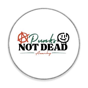 Punks not dead - Anarchy - Runder Kühlschrankmagnet - Weiß - Vorne