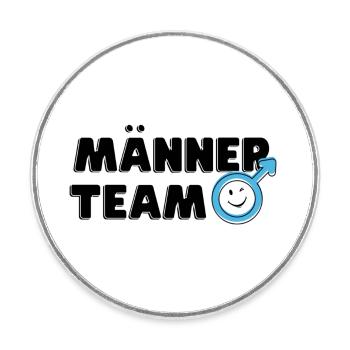 Männer Team Stolz - Runder Kühlschrankmagnet - Weiß - Vorne
