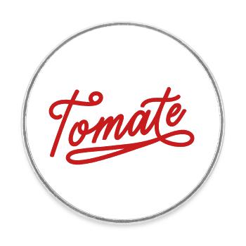 Tomate - Magnet rond - blanc - Devant