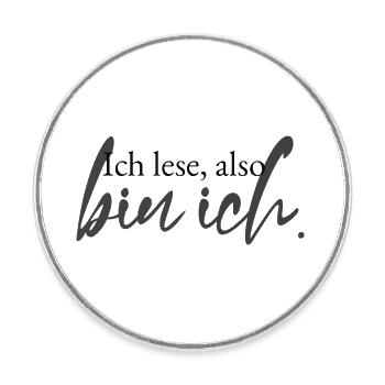Ich lese, also bin ich - Runder Kühlschrankmagnet - Weiß - Vorne
