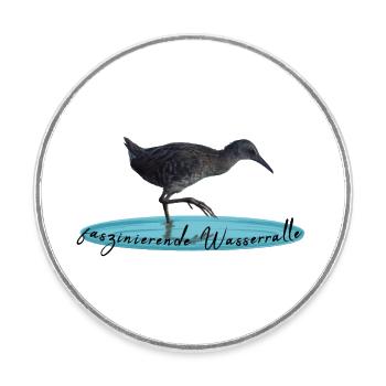 Water Rail Rail - Round  fridge magnet - white - Front