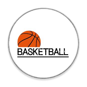 Basketball - Runder Kühlschrankmagnet - Weiß - Vorne