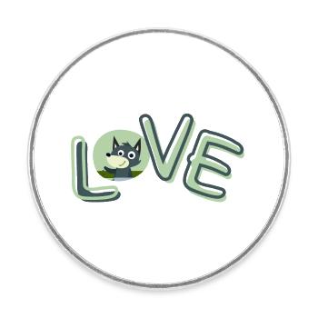 love - Runder Kühlschrankmagnet - Weiß - Vorne