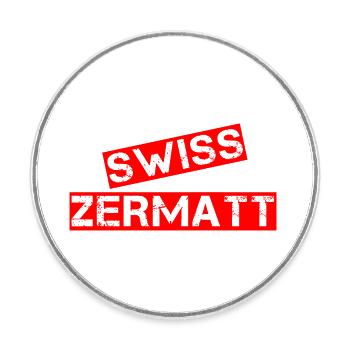 Zermatt en texte vintage Suisse - Magnet rond - blanc - Devant