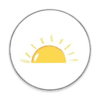 Sunshine - Round  fridge magnet - white - Front